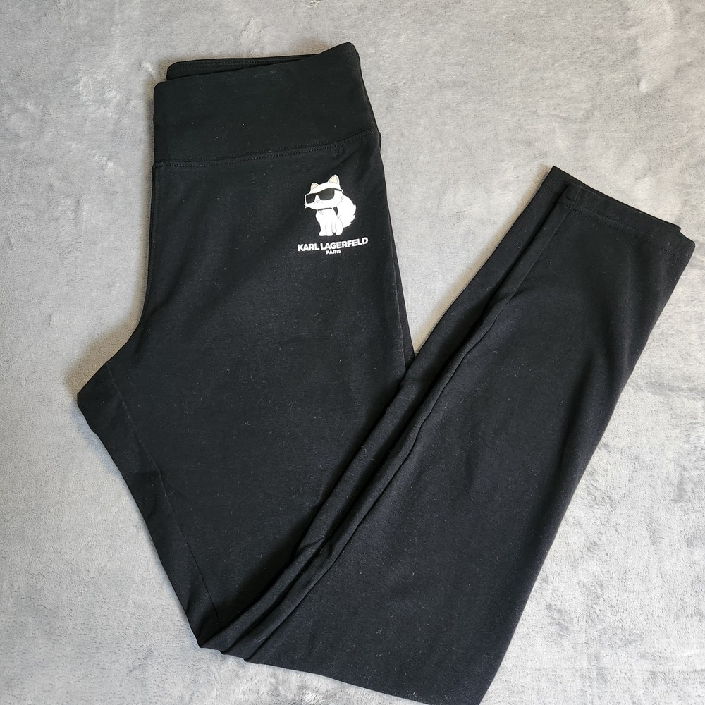 Karl Lagerfeld Paris Women's Leggings Black XS Athletic Leisure Casual Wear Pant